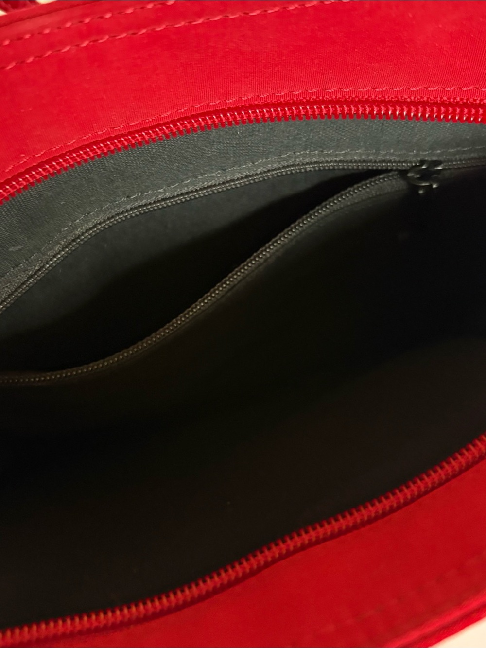 Y2K 90s Esprit Red Nylon Top Handle Shoulder Tote Bag Minimalist Retro Chic VTG - Picture 13 of 15